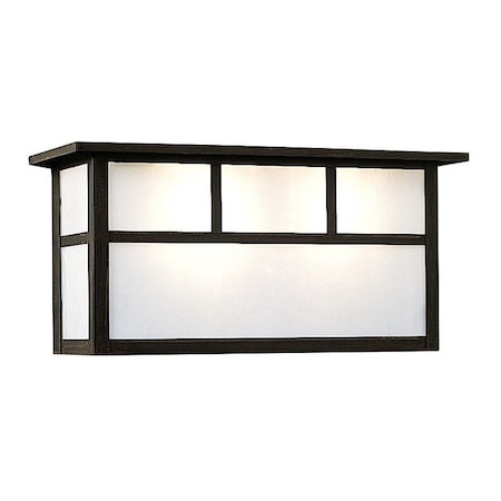 Arroyo Craftsman 14" Huntington Short Body Sconce Without Overlay (Empty), Black, Cream Glass HS-14SECR-BK